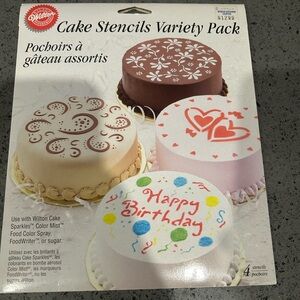 🧡5/$25🧡Wilton Cake Stencils Variety Pack